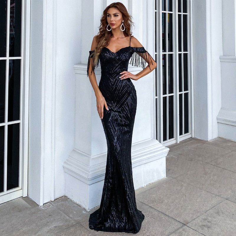 Katie luxury sequin evening dress