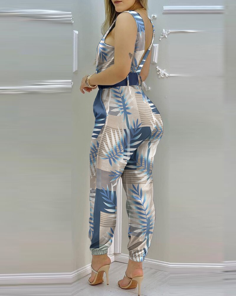 multicolored cargo pant style jumpsuit