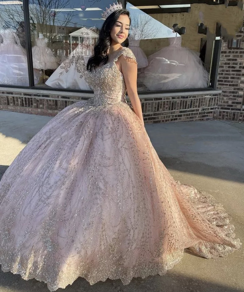 Natalie v neck ball gown