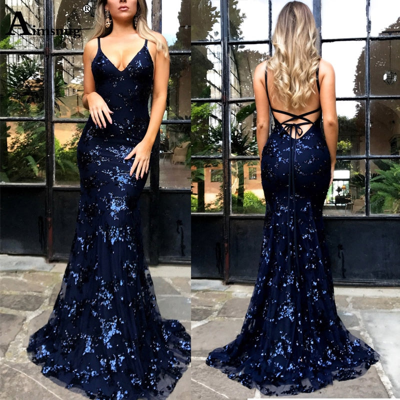 Isabella sequin prom dress