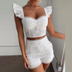 June lace ruffle co-ord