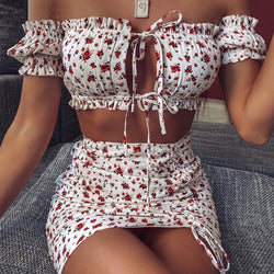 Priscilla floral tie front co-ord