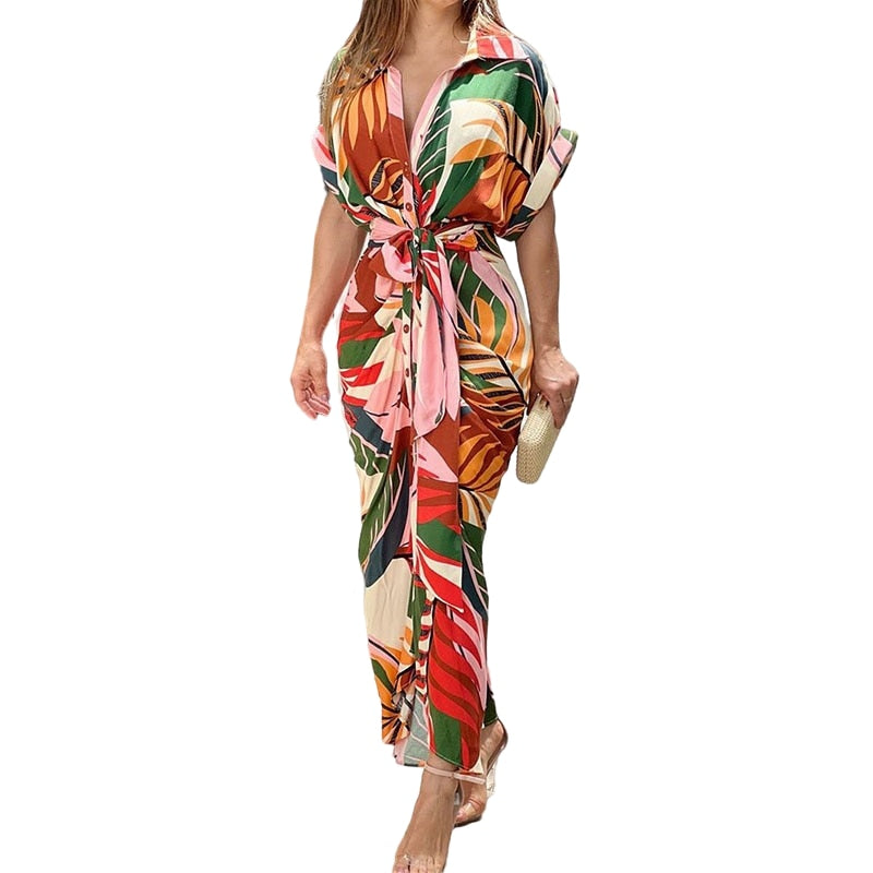 Nadia leaf print jumpsuit