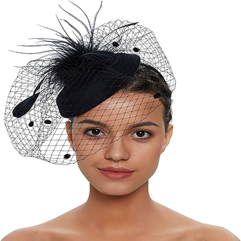 Ada derby fascinator hat with veil