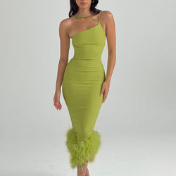 Abigail bodycon feather dress