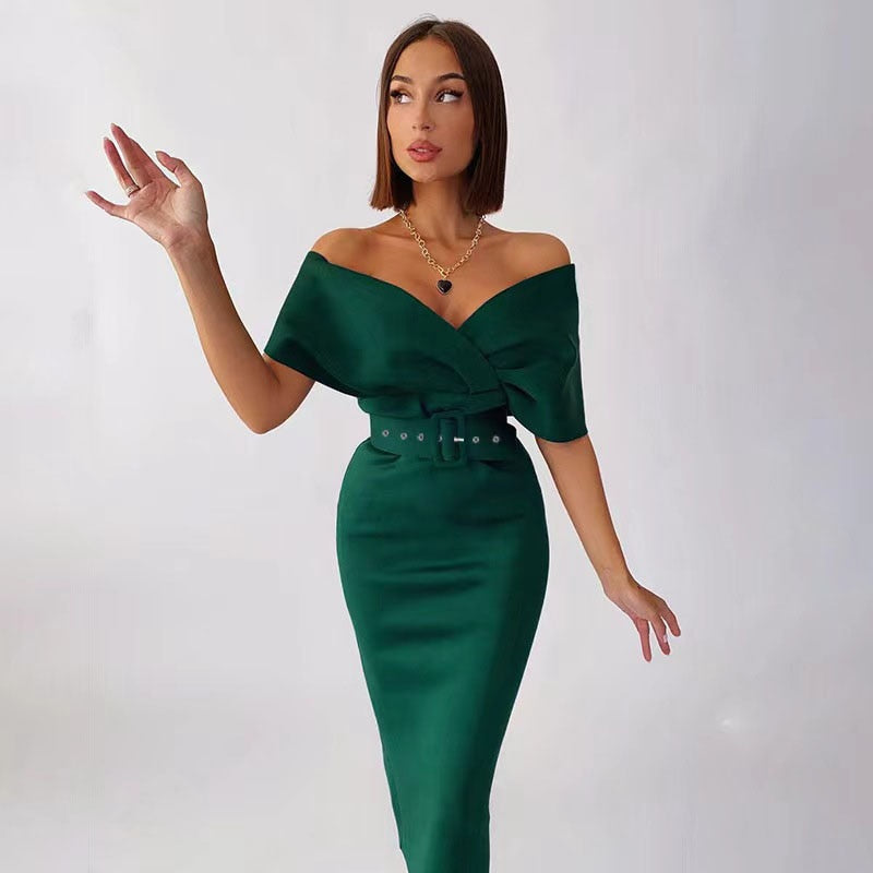 Emma V-neck elegant retro dress