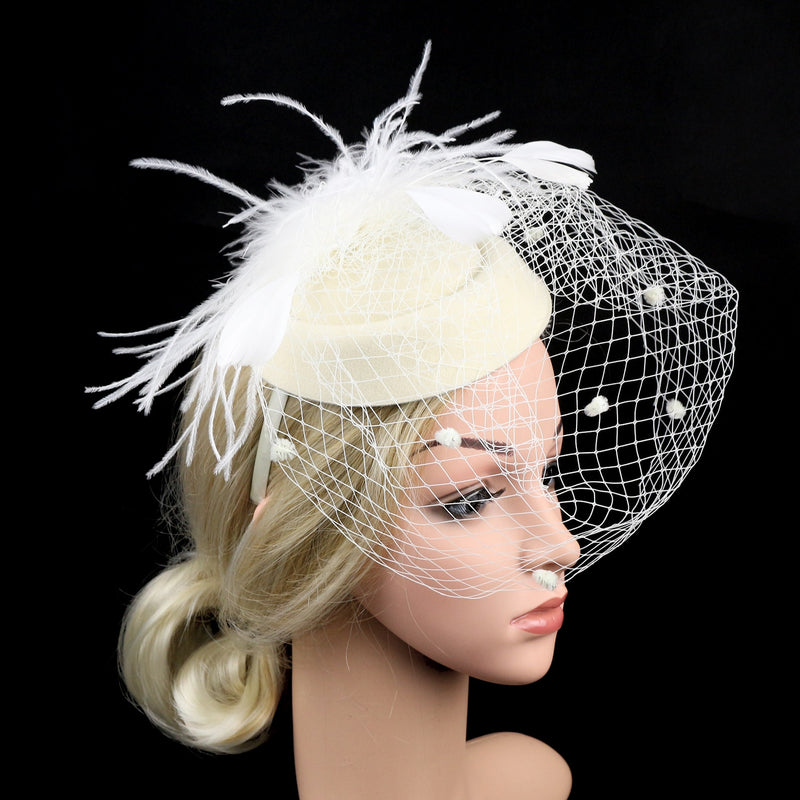 Ada derby fascinator hat with veil