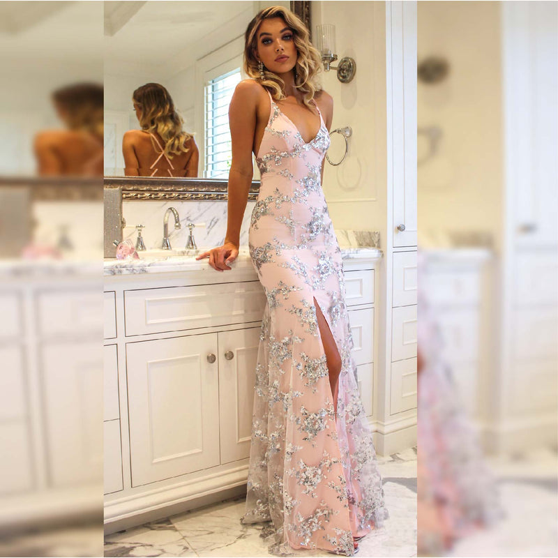 Sabrina floral prom dress