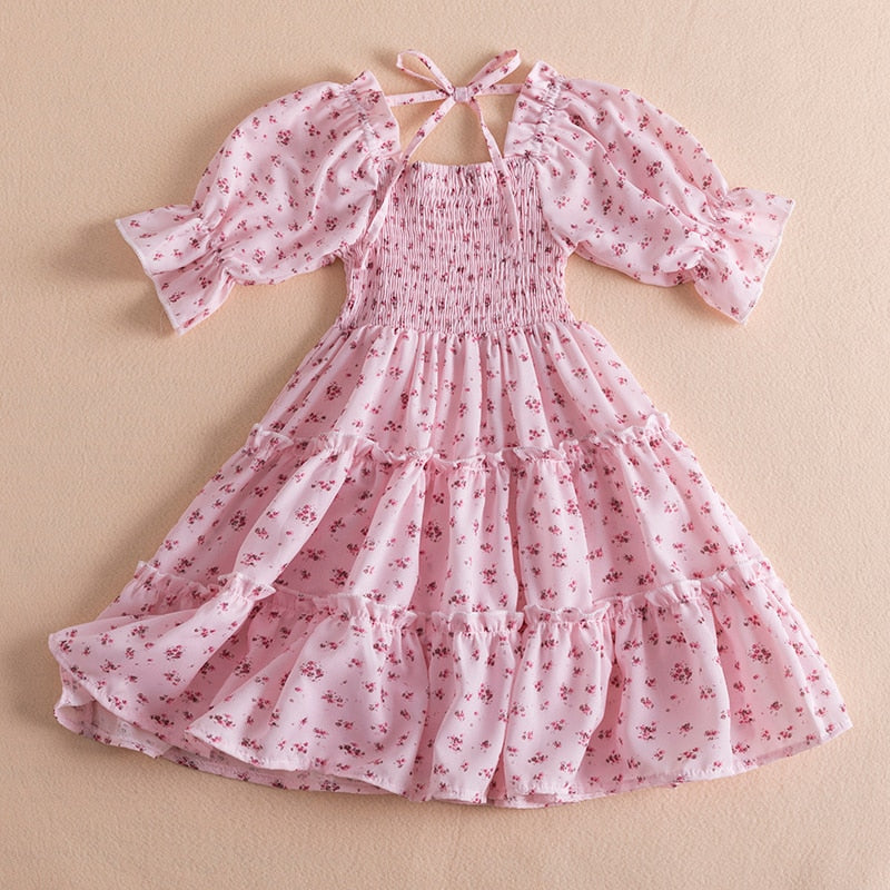 French style long sleeve dress for girls