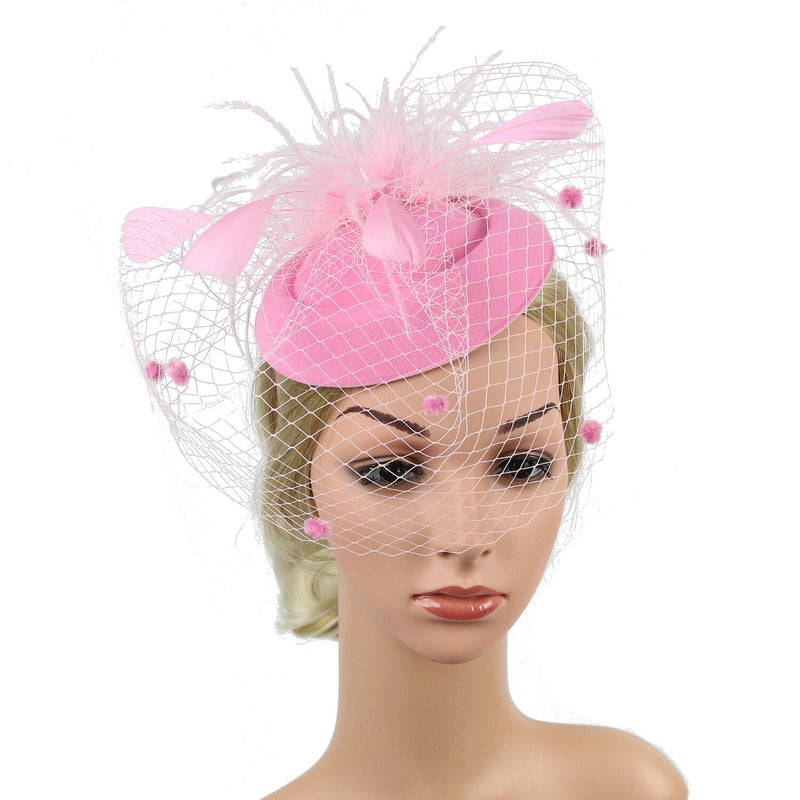 Ada derby fascinator hat with veil