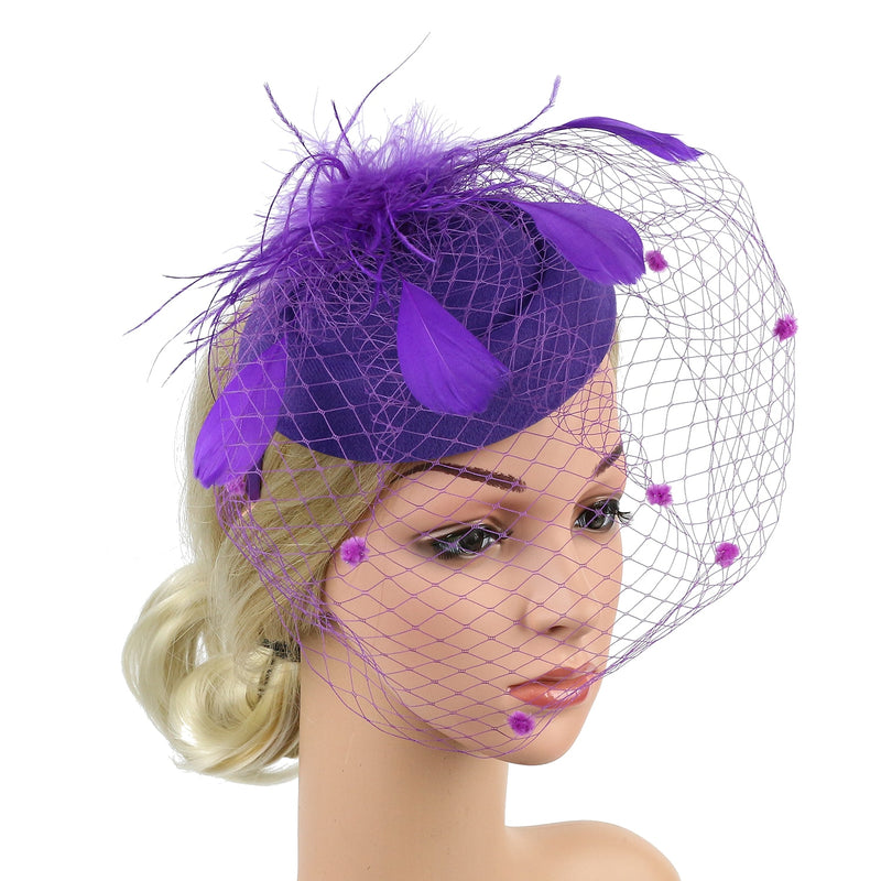 Ada derby fascinator hat with veil