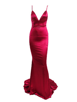 Ava satin floor length gown