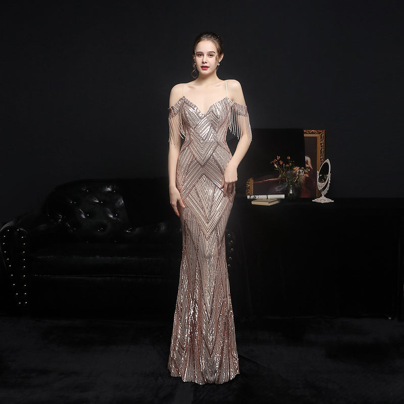 Katie luxury sequin evening dress