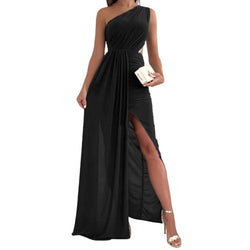 Charlotte high split pleated gown