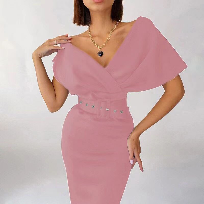 Emma V-neck elegant retro dress